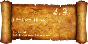 Lőrincz Huba névjegykártya